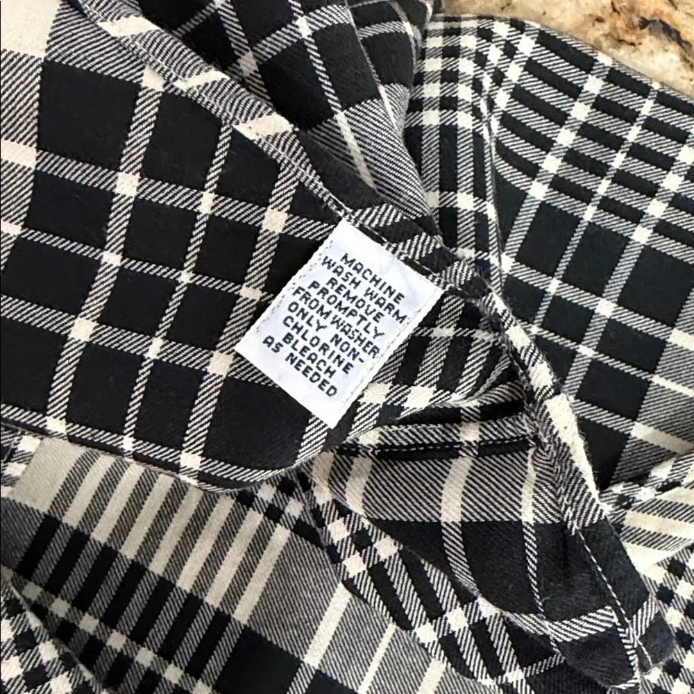 Polo Ralph Lauren Marlowe Plaid Flannel Shirt Black Cream XL